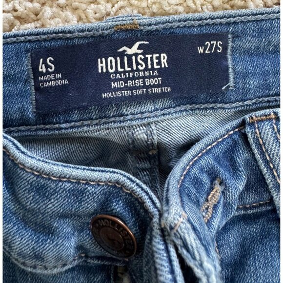 Hollister Mid-Rise Medium Wash Boot Jeans 27S - Picture 3 of 8